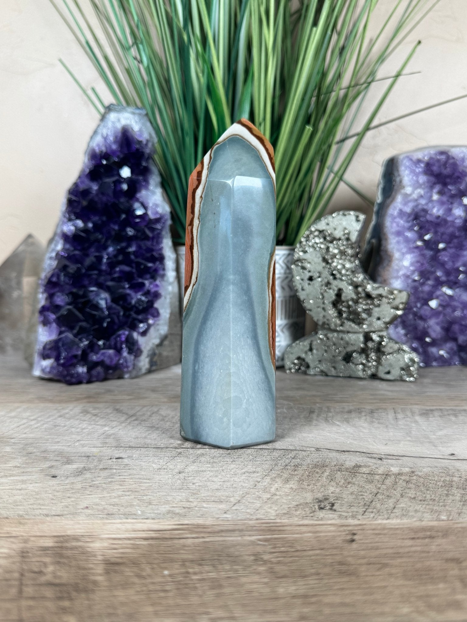 Polychrome Jasper Point 148mm, 5.86in - Purple Door Alchemy