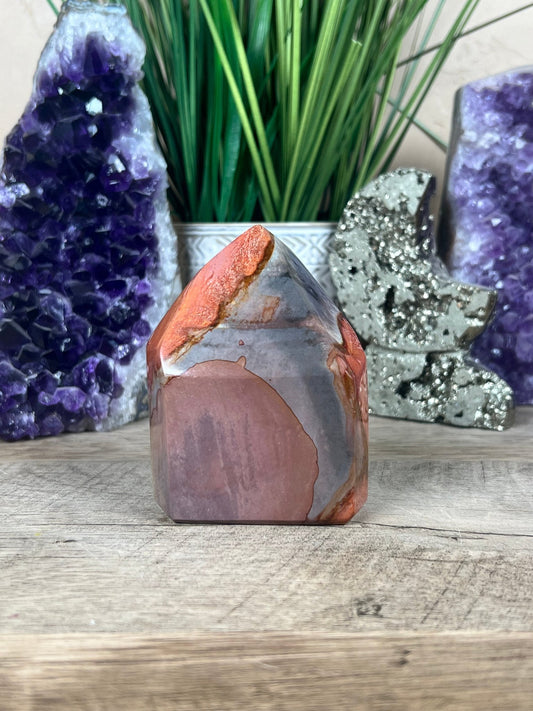 Polychrome Jasper Point 88mm, 3.46in - Purple Door Alchemy