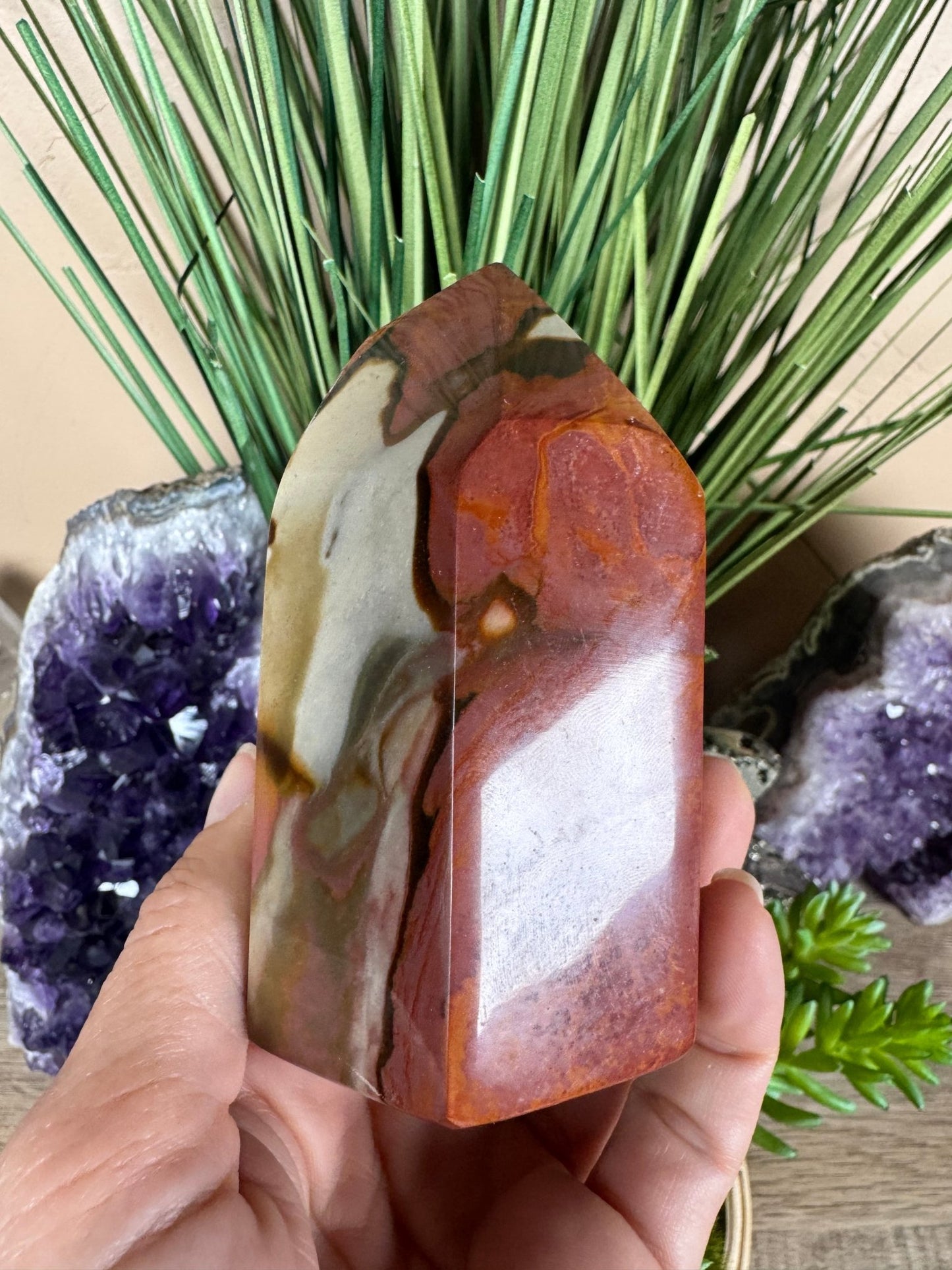 Polychrome Jasper Point 93mm, 3.66in - Purple Door Alchemy