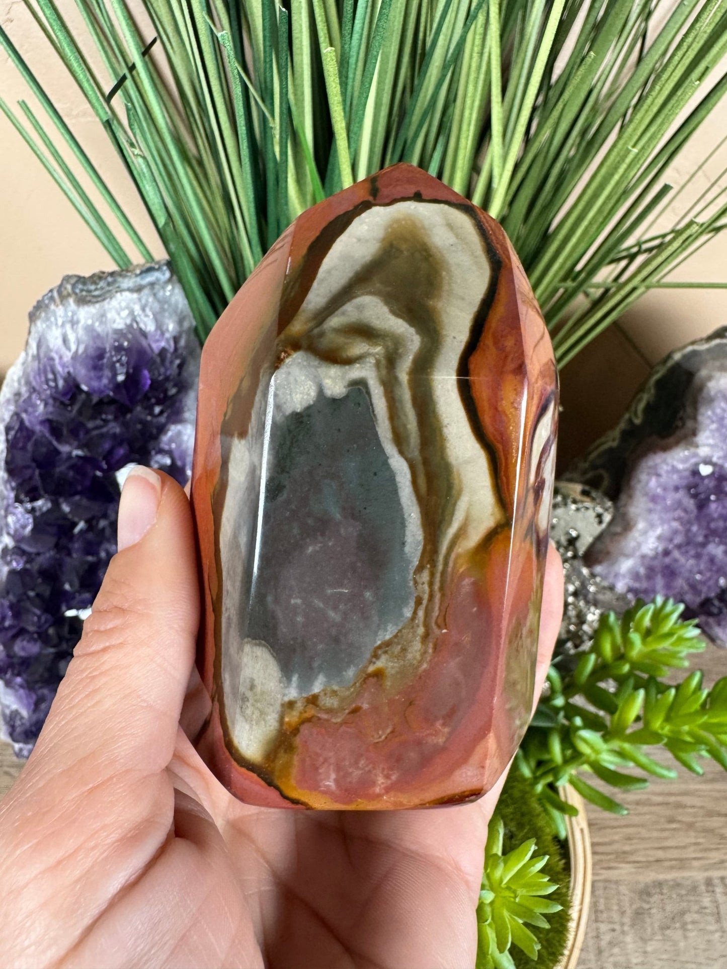 Polychrome Jasper Point 93mm, 3.66in - Purple Door Alchemy