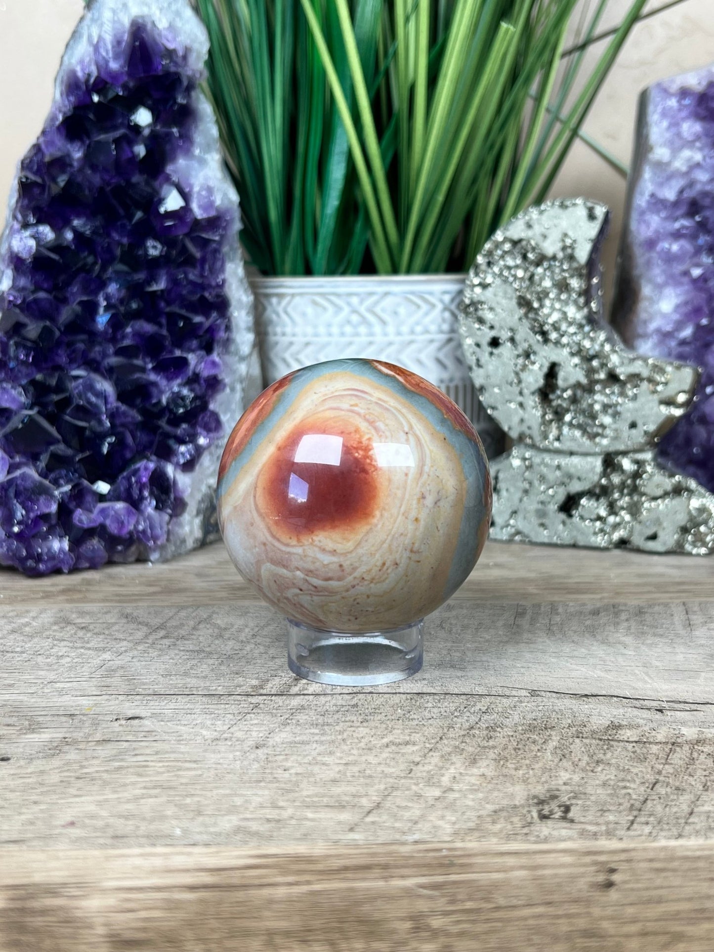 Polychrome Jasper Sphere 63mm (2.5 inches) - Purple Door Alchemy
