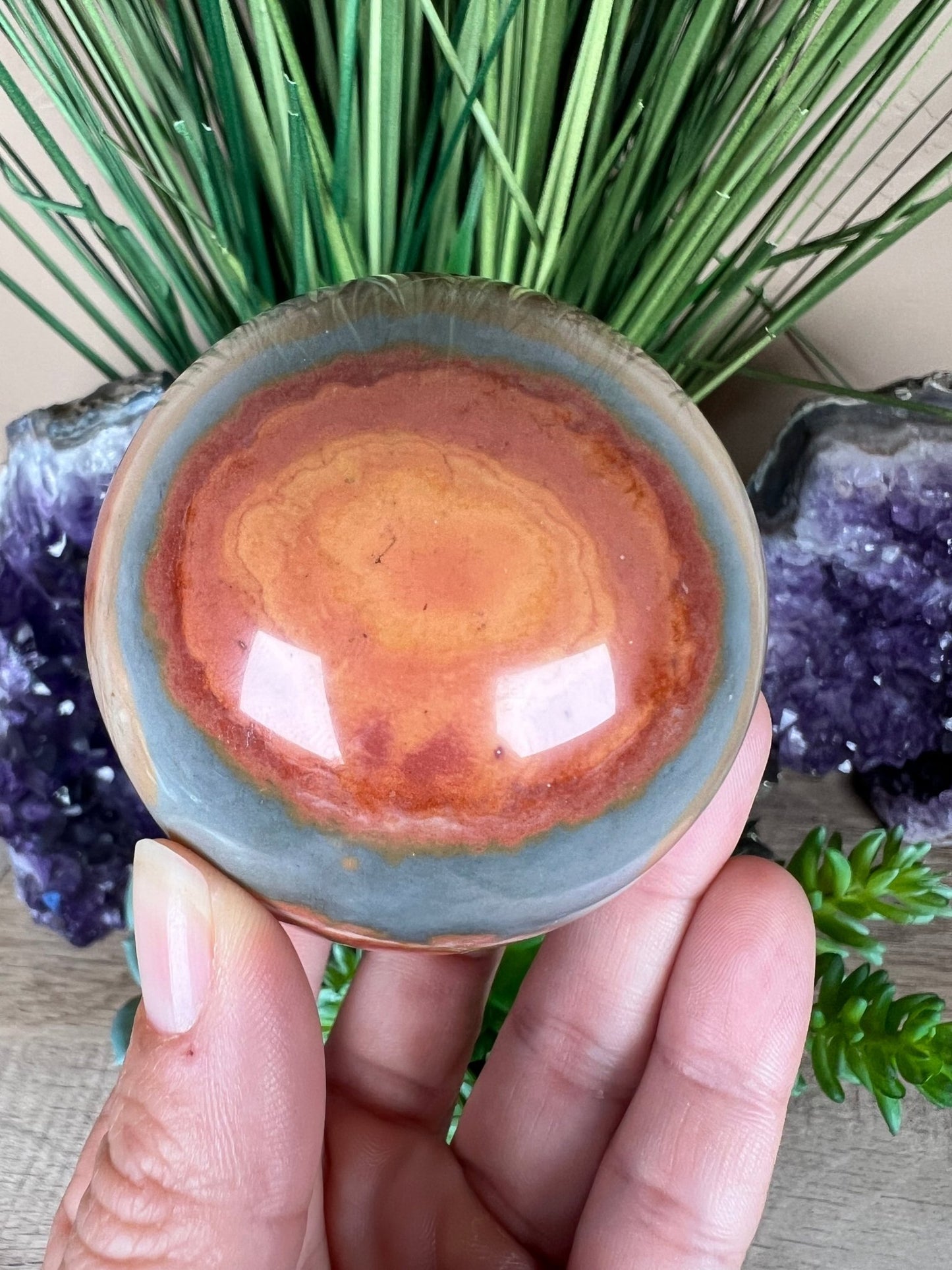 Polychrome Jasper Sphere 63mm (2.5 inches) - Purple Door Alchemy