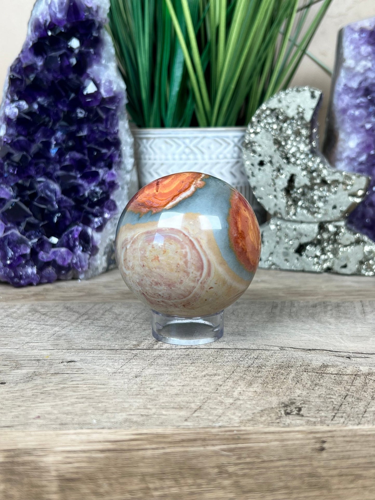 Polychrome Jasper Sphere 63mm (2.5 inches) - Purple Door Alchemy