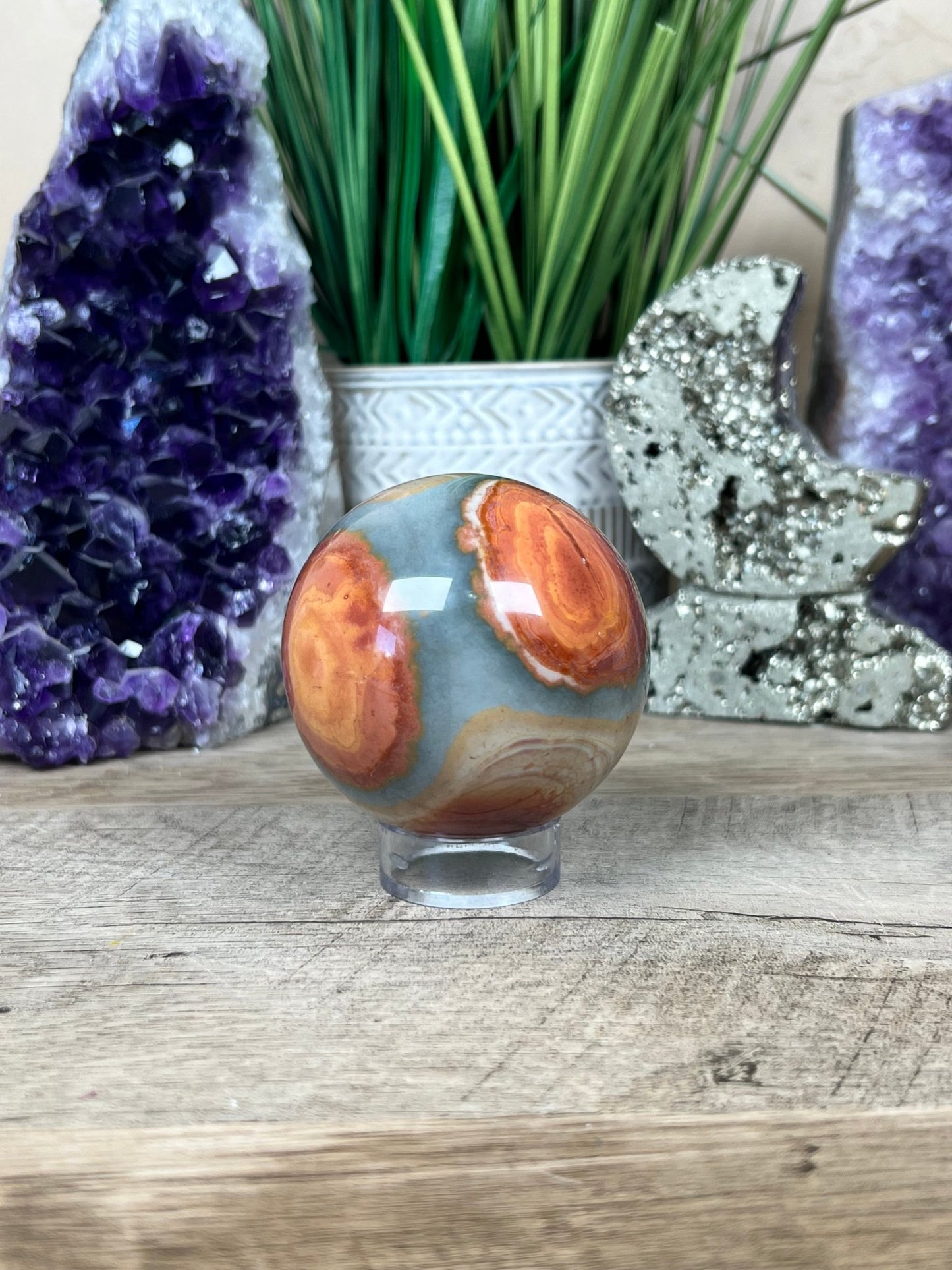 Polychrome Jasper Sphere 63mm (2.5 inches) - Purple Door Alchemy