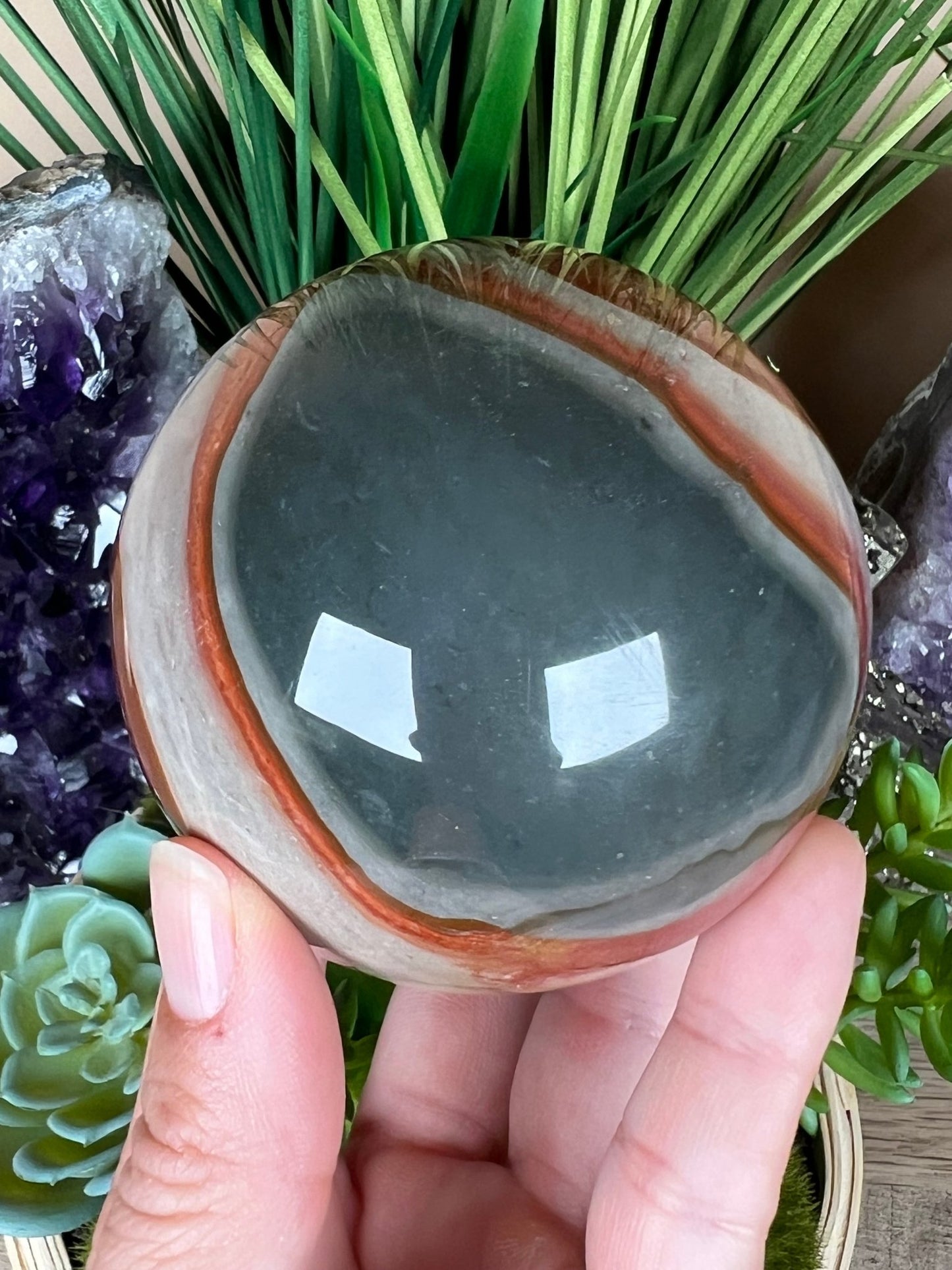 Polychrome Jasper Sphere 70mm (2.75 inches) - Purple Door Alchemy