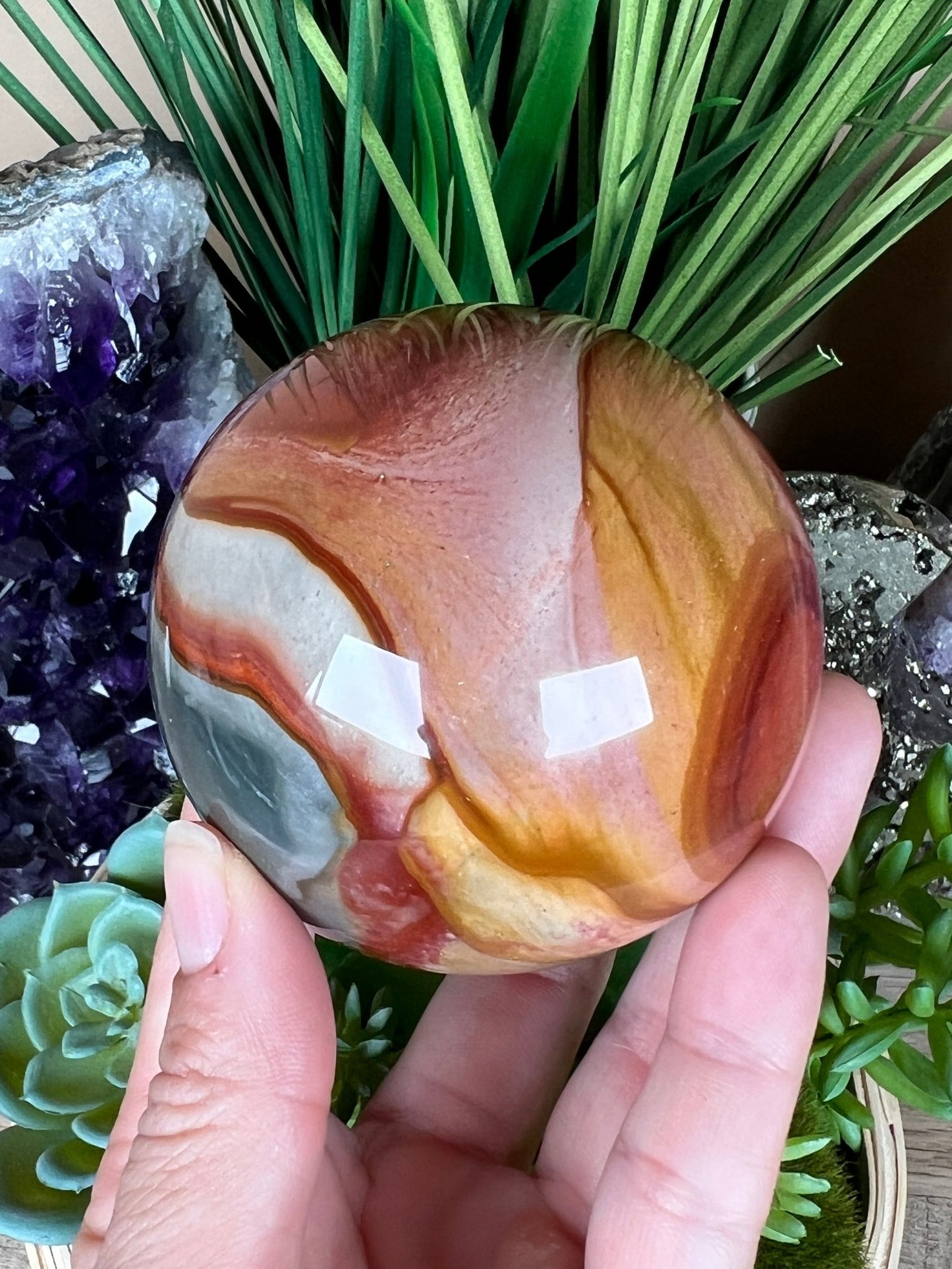 Polychrome Jasper Sphere 70mm (2.75 inches) - Purple Door Alchemy