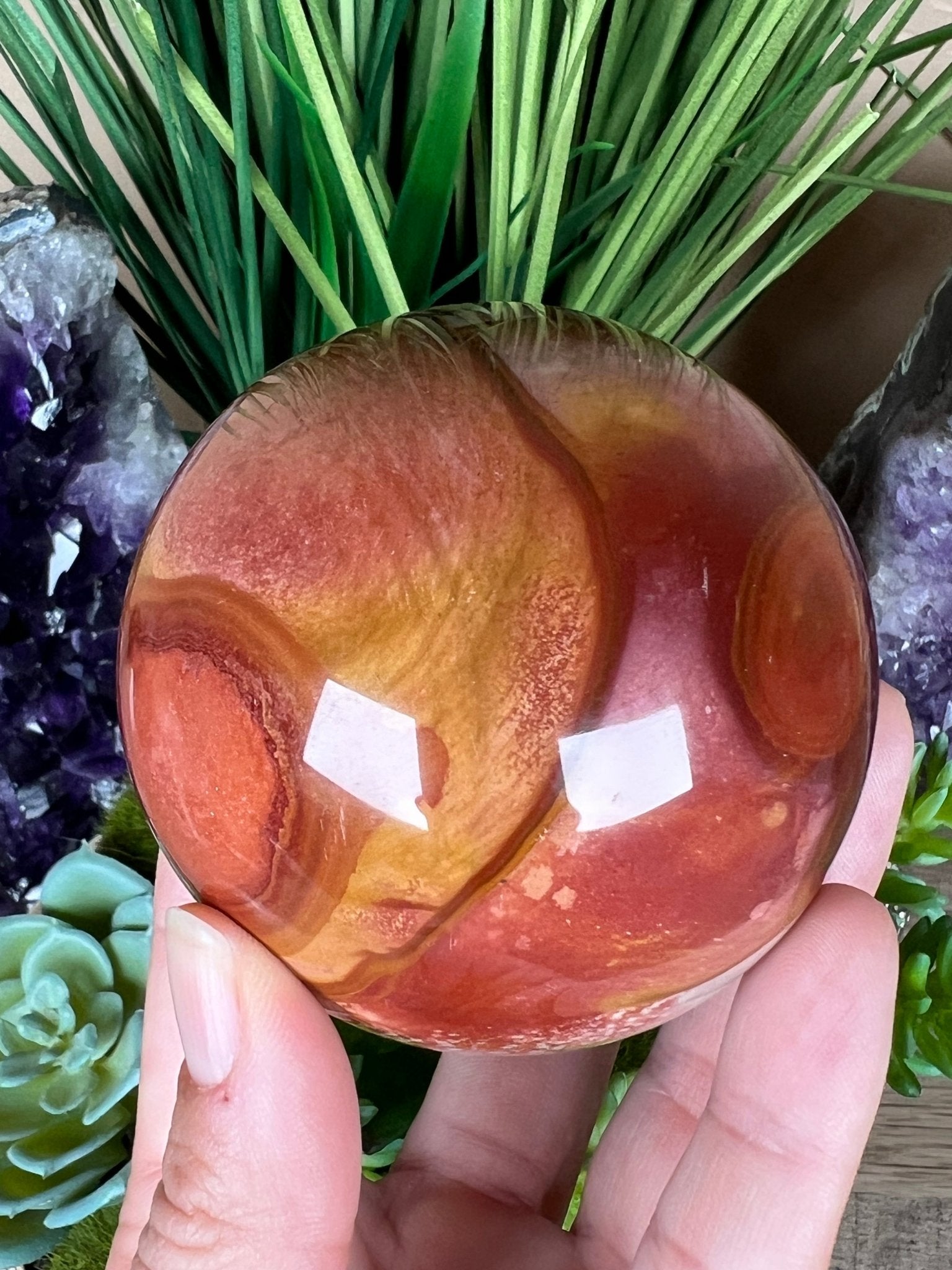 Polychrome Jasper Sphere 70mm (2.75 inches) - Purple Door Alchemy