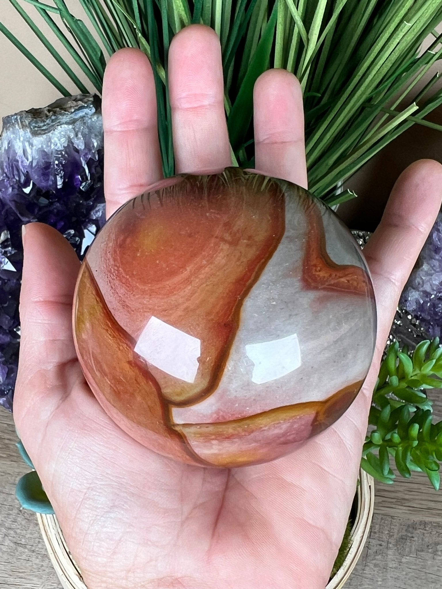 Polychrome Jasper Sphere 70mm (2.75 inches) - Purple Door Alchemy
