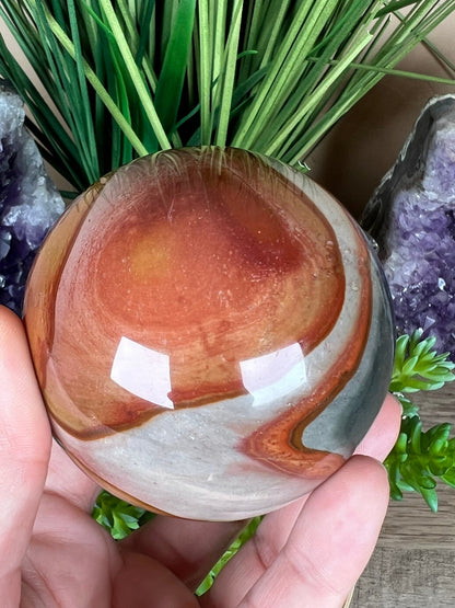 Polychrome Jasper Sphere 70mm (2.75 inches) - Purple Door Alchemy