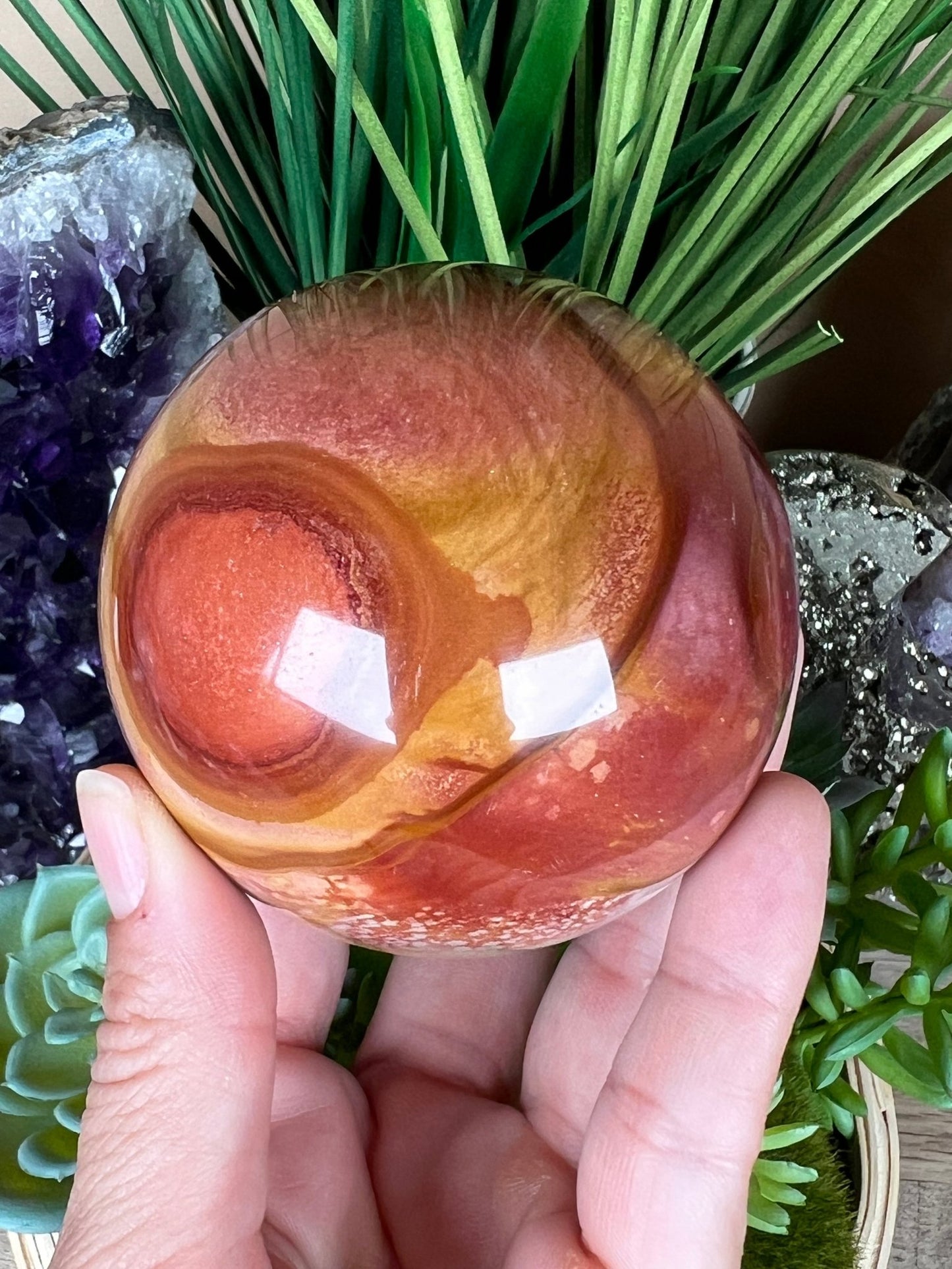 Polychrome Jasper Sphere 70mm (2.75 inches) - Purple Door Alchemy