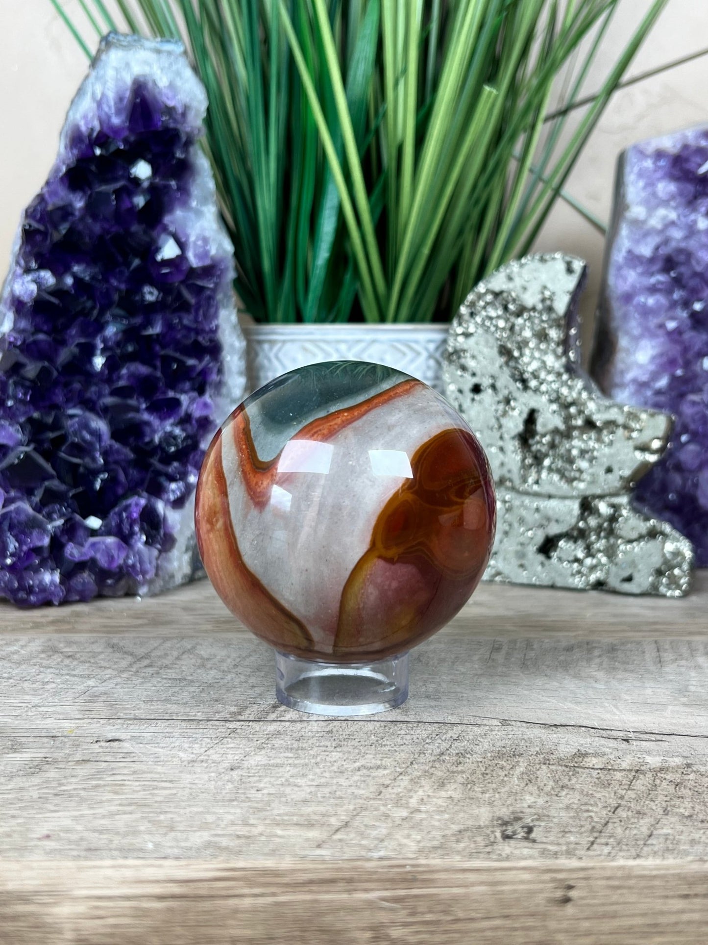 Polychrome Jasper Sphere 70mm (2.75 inches) - Purple Door Alchemy