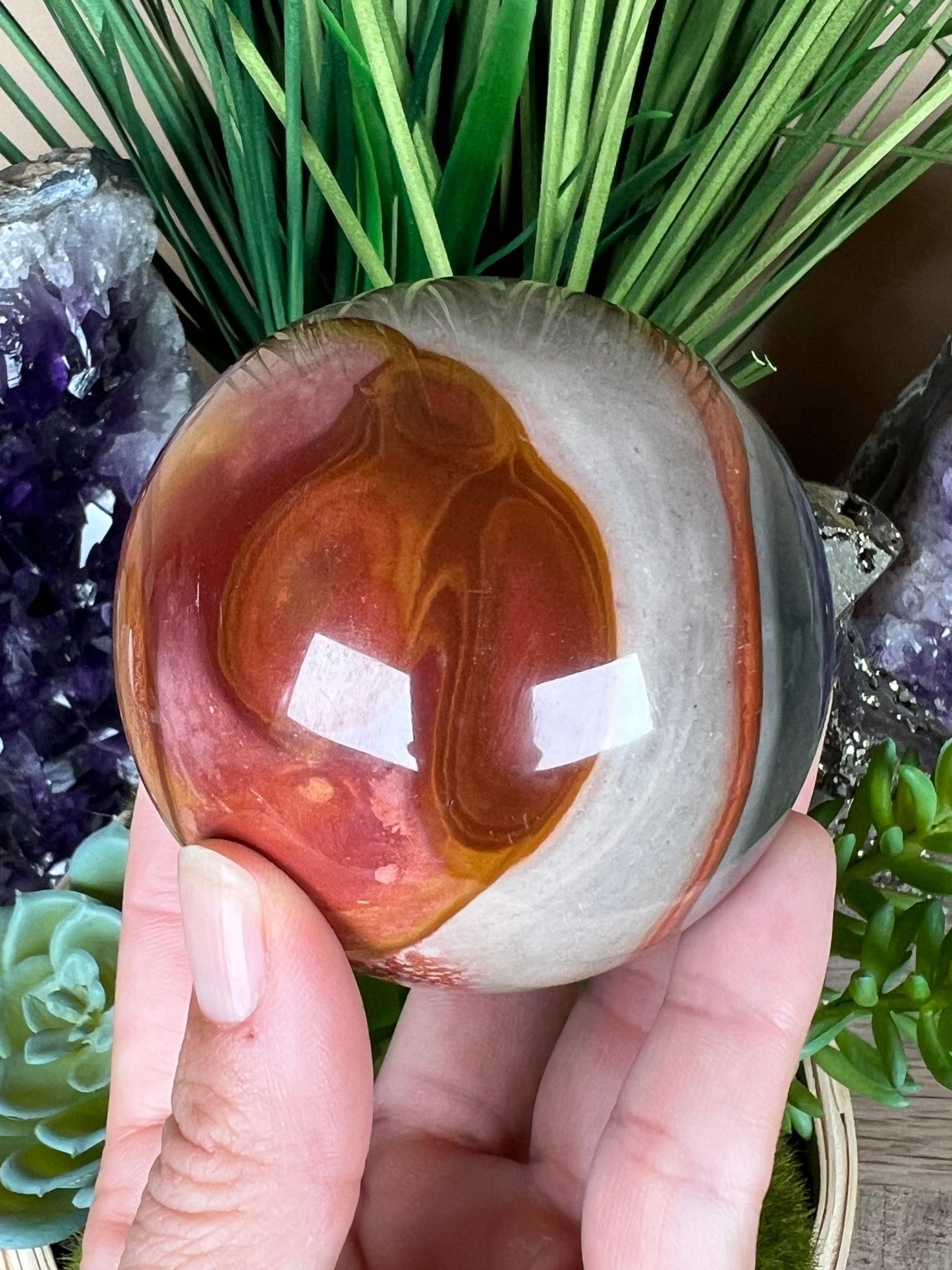 Polychrome Jasper Sphere 70mm (2.75 inches) - Purple Door Alchemy