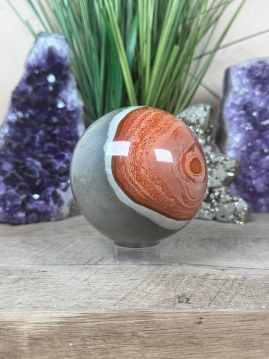 Polychrome Jasper Sphere 91mm (3.58 inches) - Purple Door Alchemy