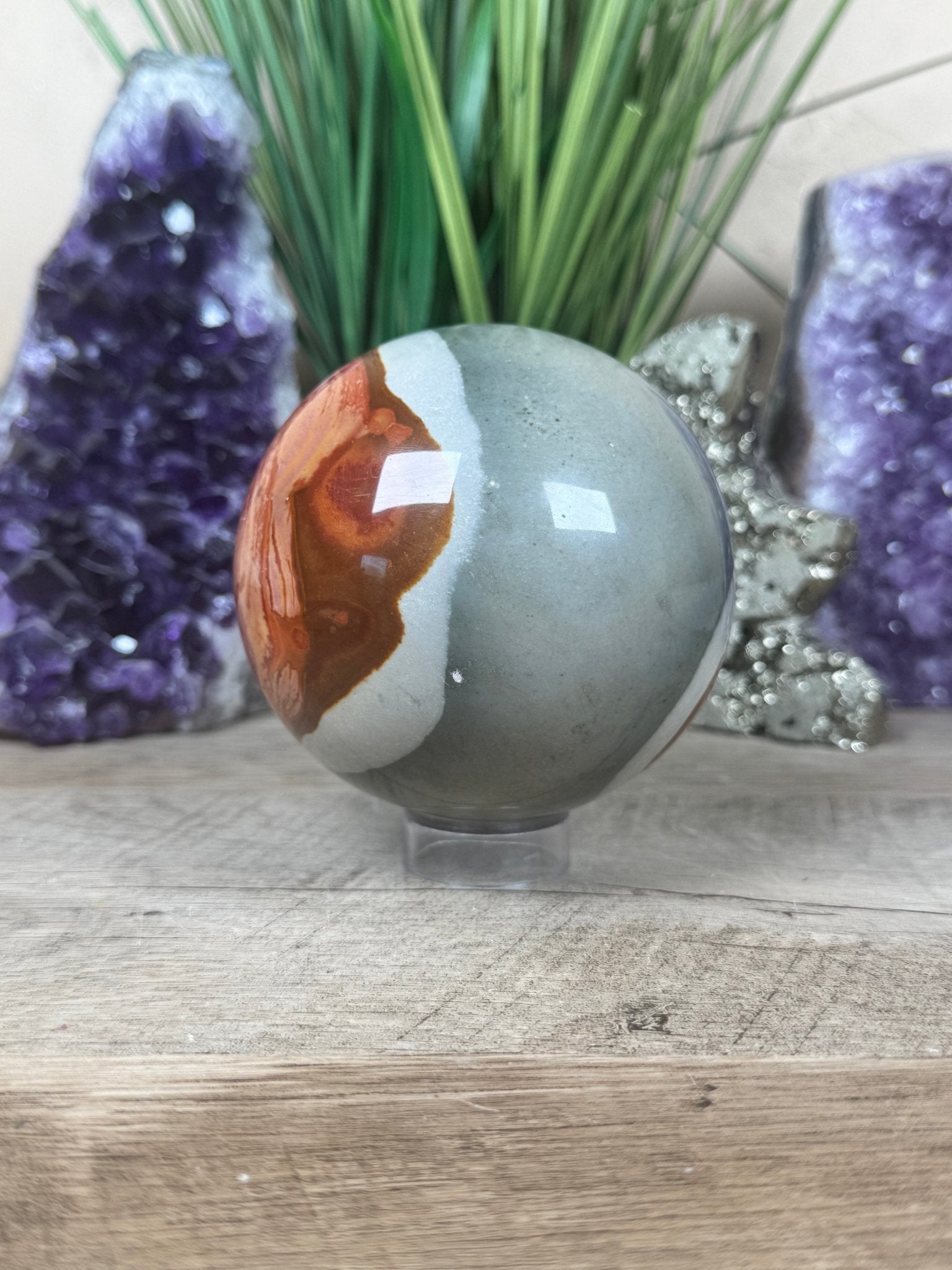 Polychrome Jasper Sphere 91mm (3.58 inches) - Purple Door Alchemy