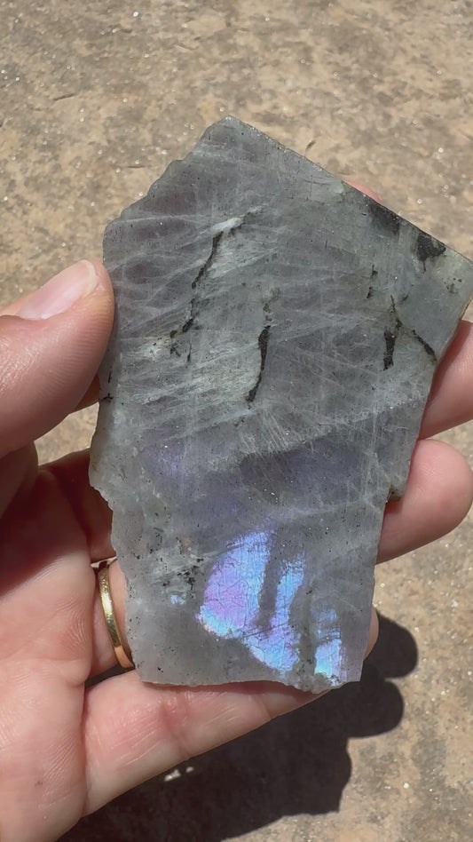 Purple Flash Labradorite Polished Slab 63g