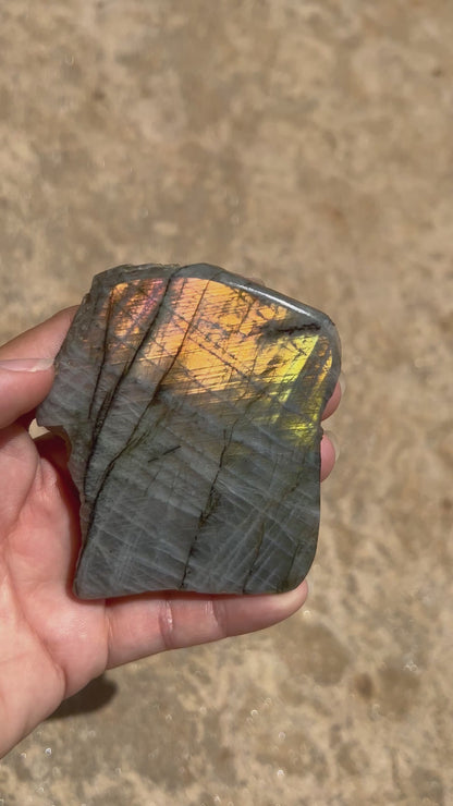 Golden Flash Labradorite Polished Slab 90g