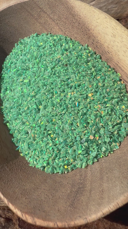 Crushed Synthetic Green Olive Opal - Bello Opal - OP21