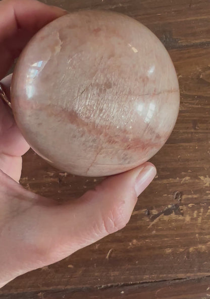 73mm (2.87 inches) Peach Moonstone Sphere