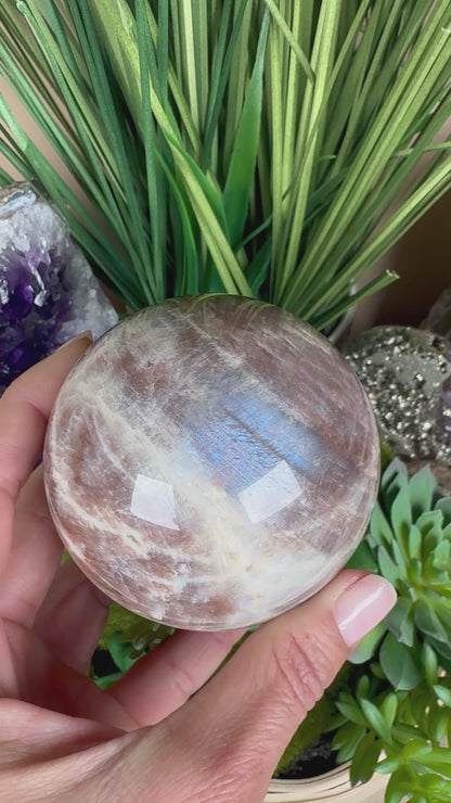 Moonstone Sunstone Sphere 73mm/2.89in