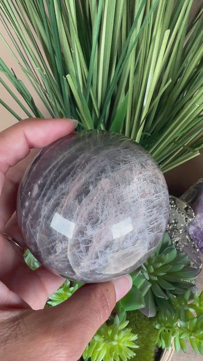 Black Moonstone Sphere 74 mm (2.9 inches)