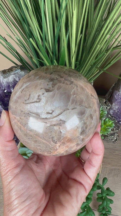 Peach Moonstone Sphere 88mm (3.46 inches)