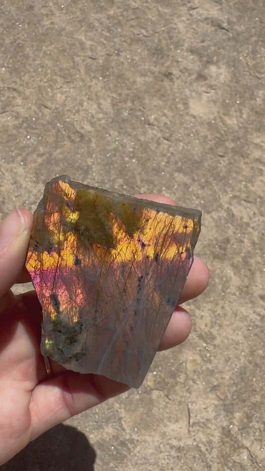 Golden Flash Labradorite Polished Slab 77g