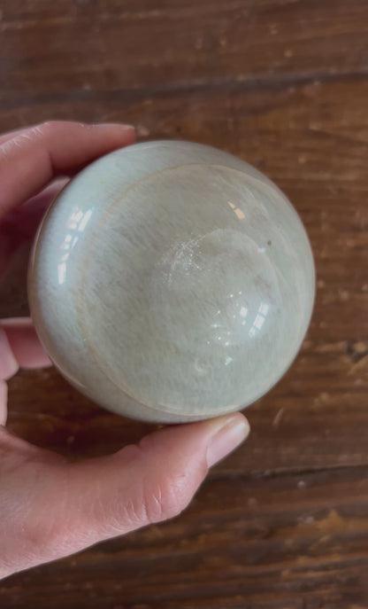 73mm (2.8 inch) Green Moonstone Sphere
