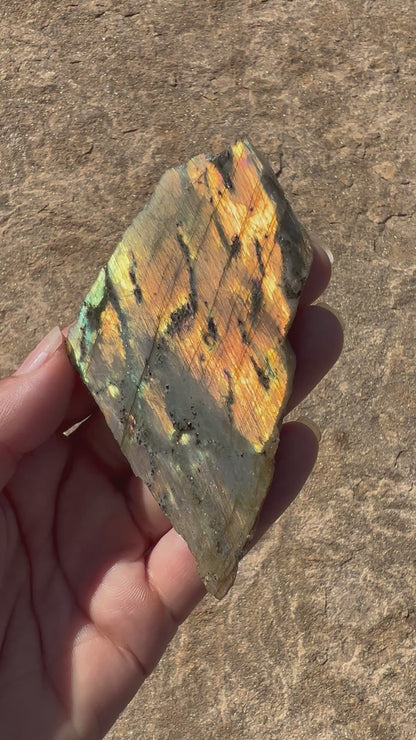 Golden Flash Labradorite Polished Slab 80g