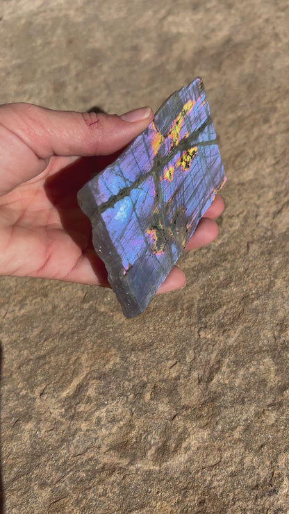 Purple Flash Labradorite Polished Slab 112g