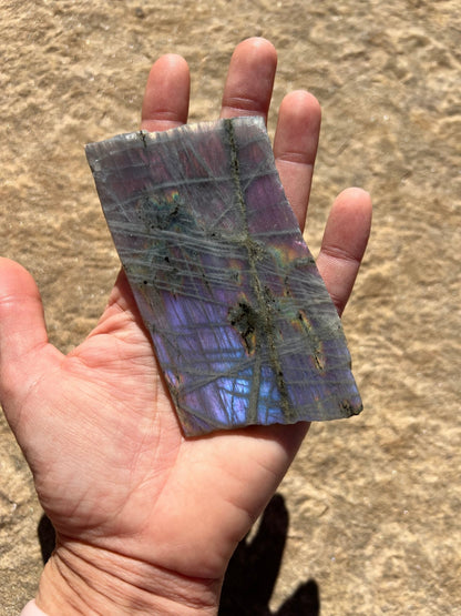 Purple Flash Labradorite Polished Slab 112g - Purple Door Alchemy