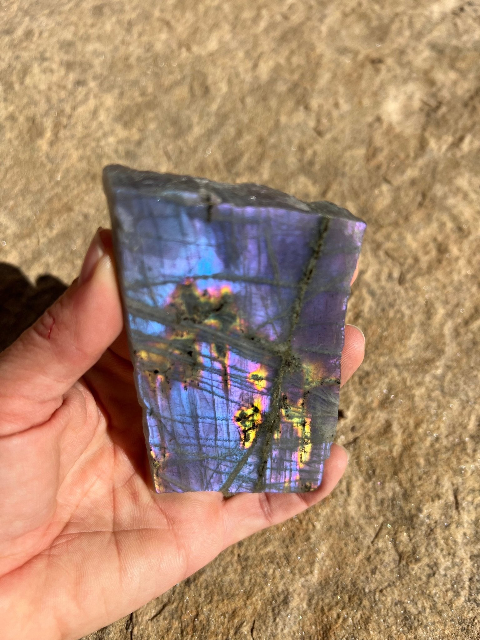 Purple Flash Labradorite Polished Slab 112g - Purple Door Alchemy