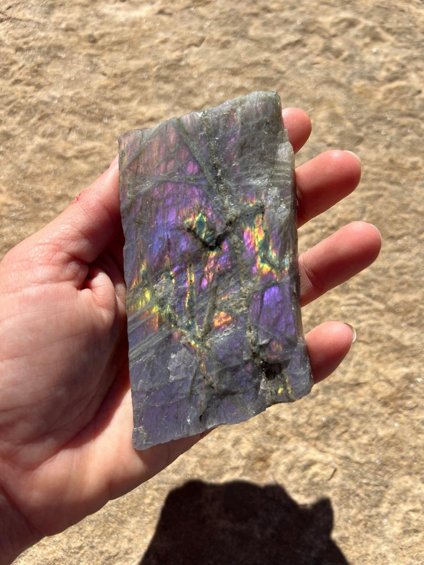 Purple Flash Labradorite Polished Slab 112g - Purple Door Alchemy