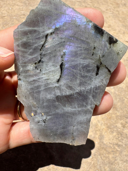 Purple Flash Labradorite Polished Slab 63g - Purple Door Alchemy