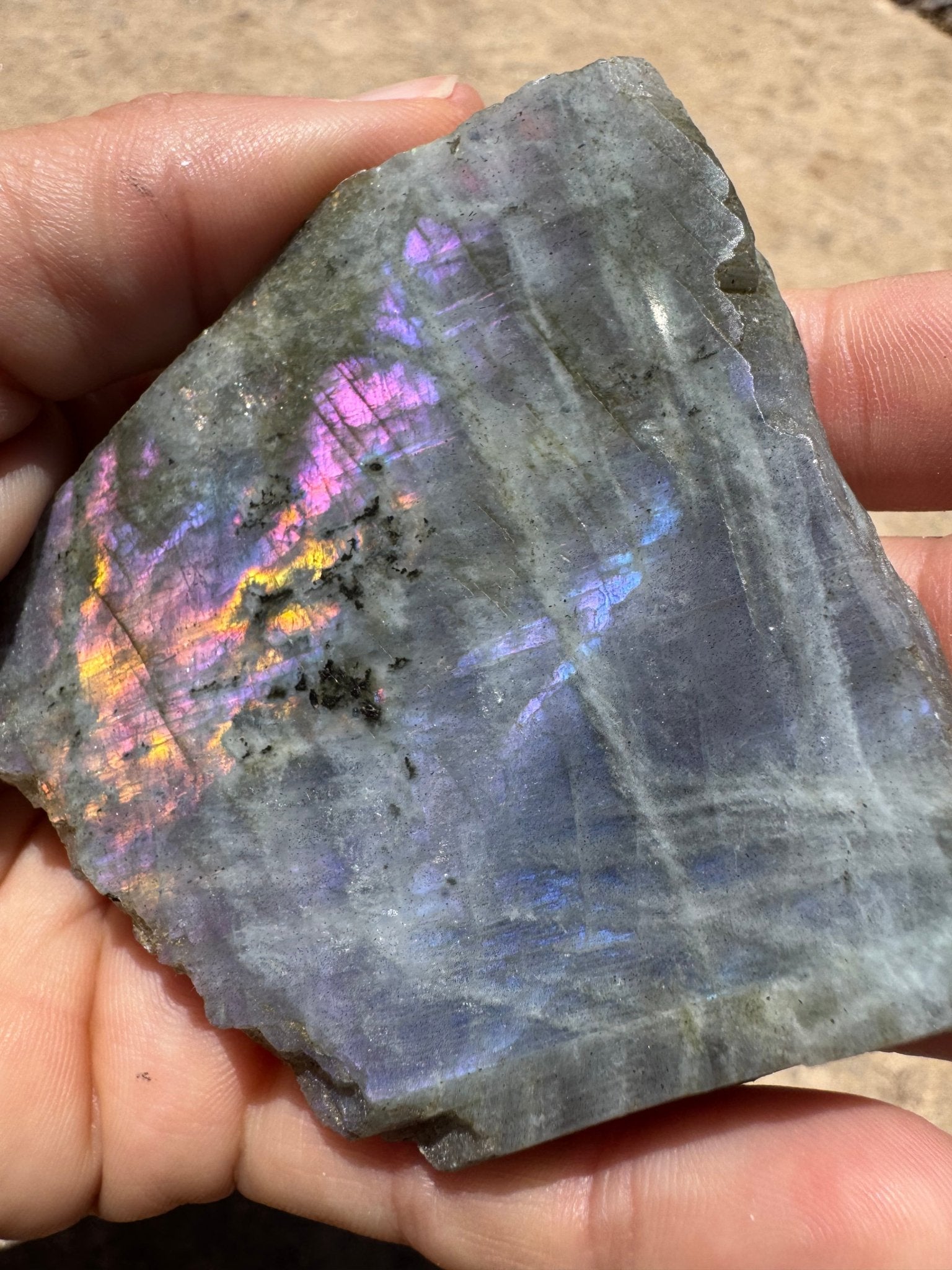 Purple Flash Labradorite Polished Slab 88g - Purple Door Alchemy