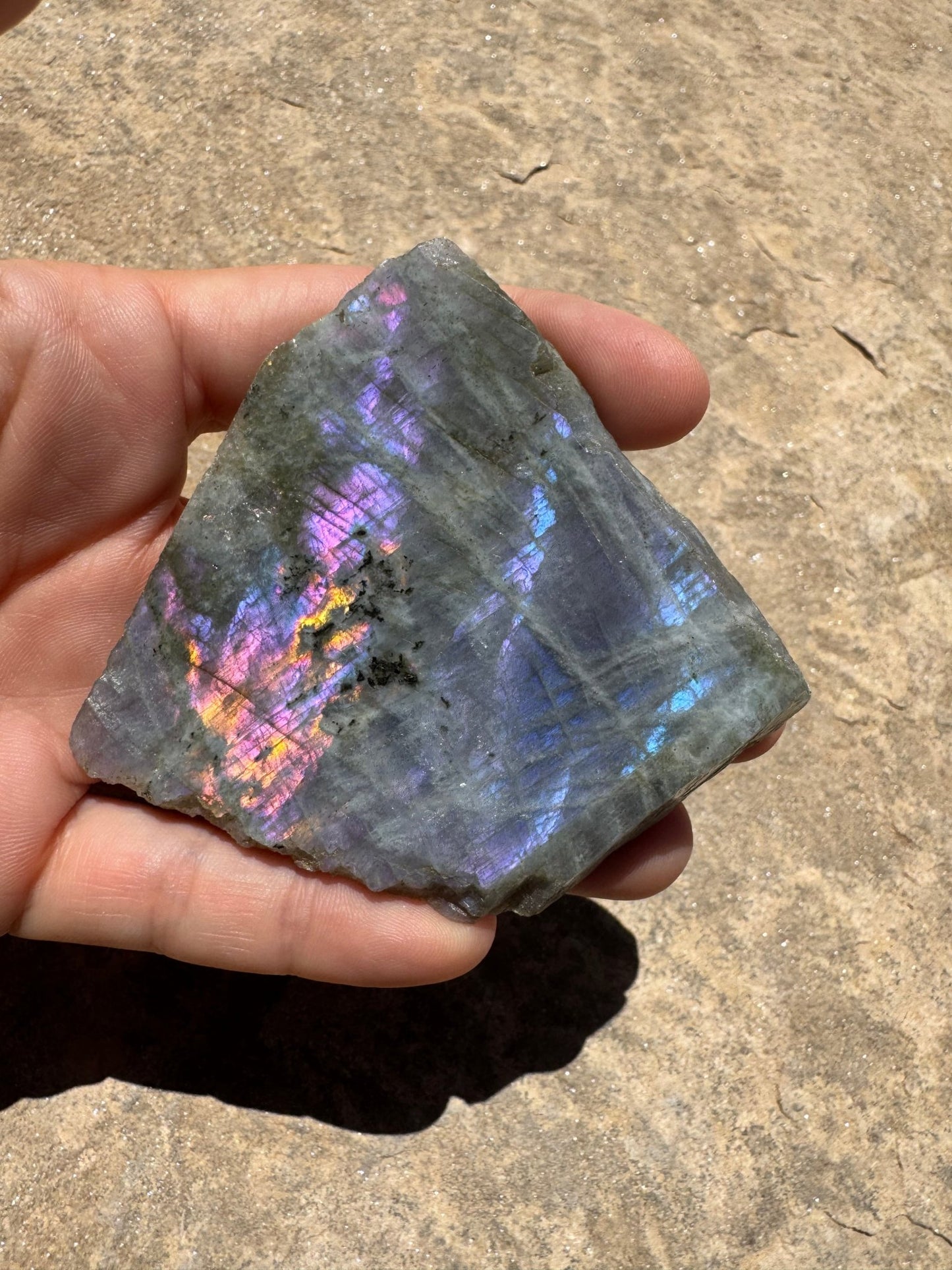 Purple Flash Labradorite Polished Slab 88g - Purple Door Alchemy