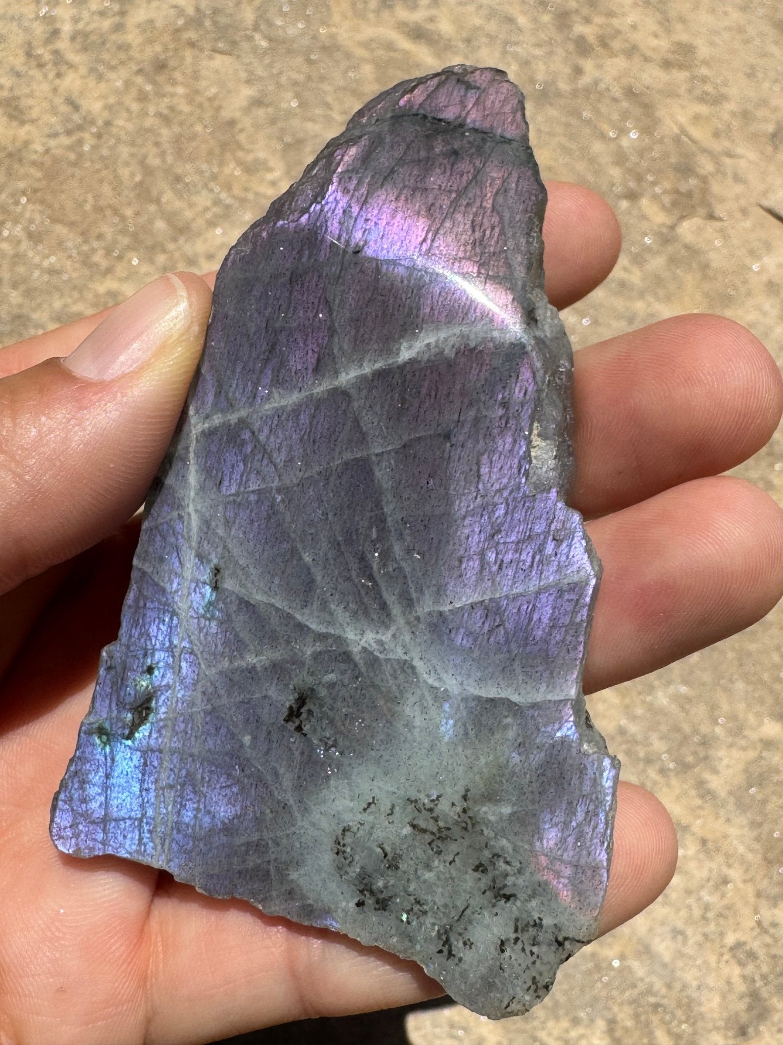 Purple Flash Labradorite Polished Slab 97g - Purple Door Alchemy