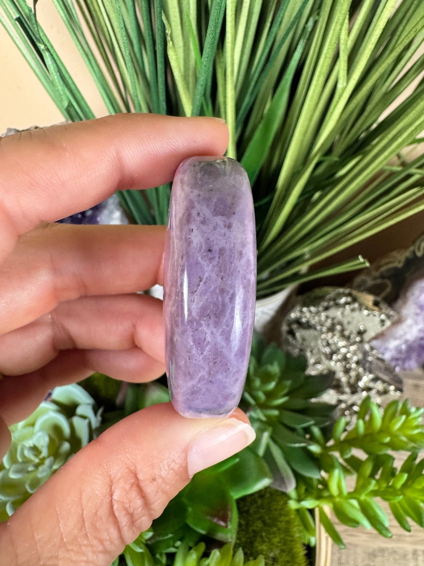 Purple Jade Palm Stone - Purple Door Alchemy
