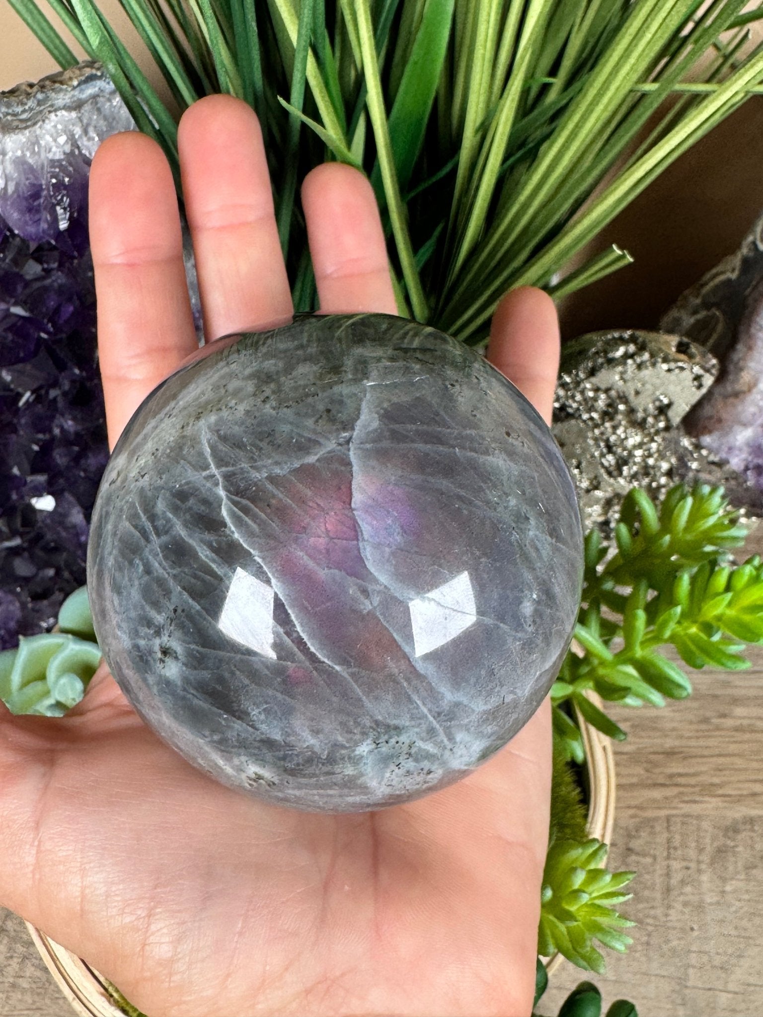 Purple Labradorite Sphere 73mm/2.9in - Purple Door Alchemy