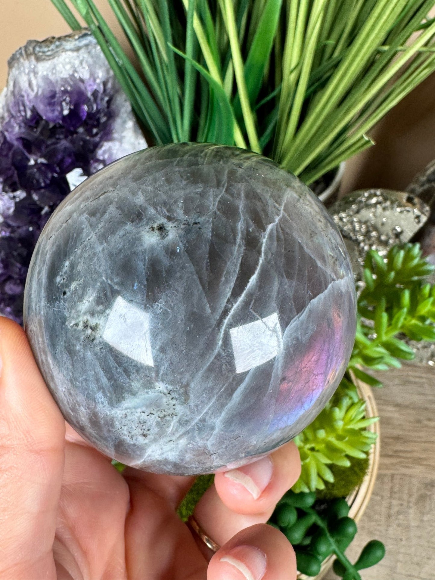 Purple Labradorite Sphere 73mm/2.9in - Purple Door Alchemy