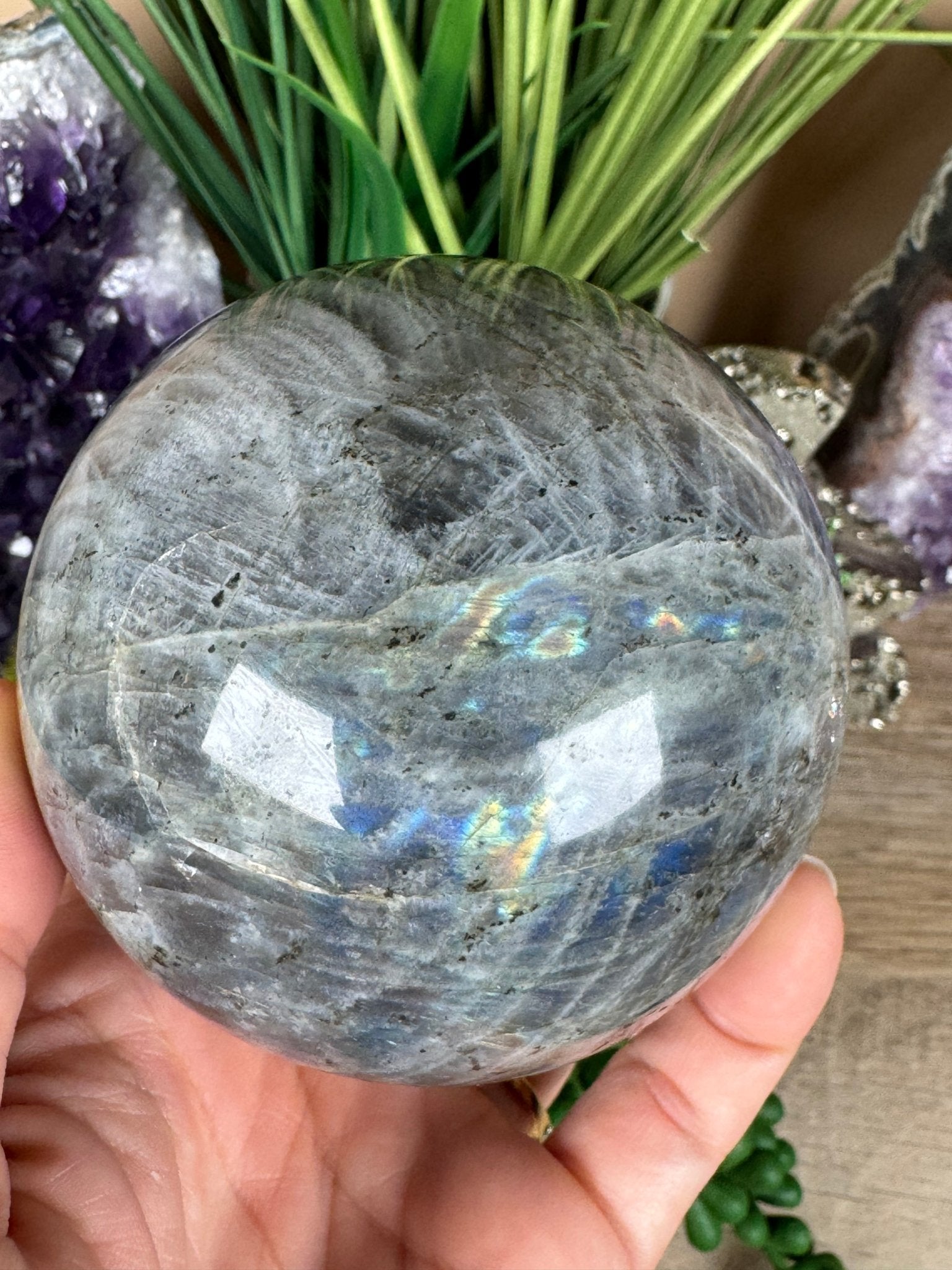 Purple Labradorite Sphere 85mm/3.3in - Purple Door Alchemy