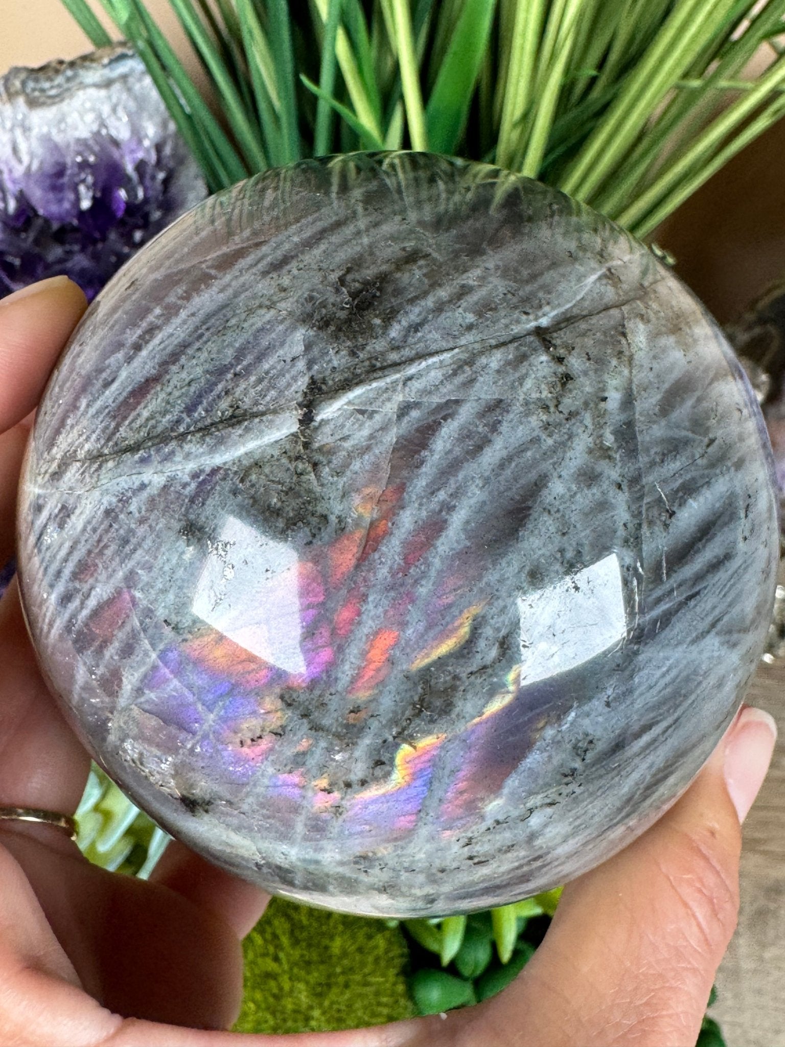 Purple Labradorite Sphere 85mm/3.3in - Purple Door Alchemy