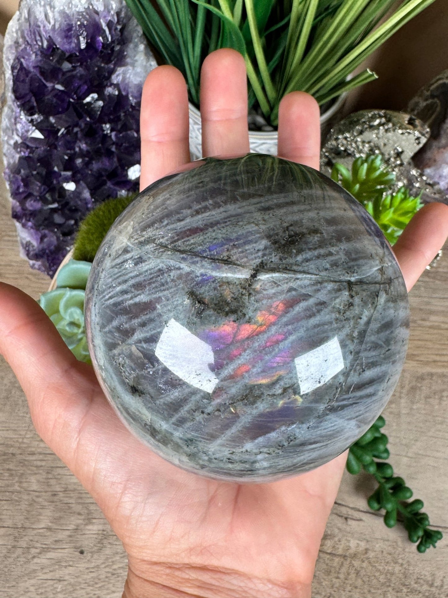 Purple Labradorite Sphere 85mm/3.3in - Purple Door Alchemy