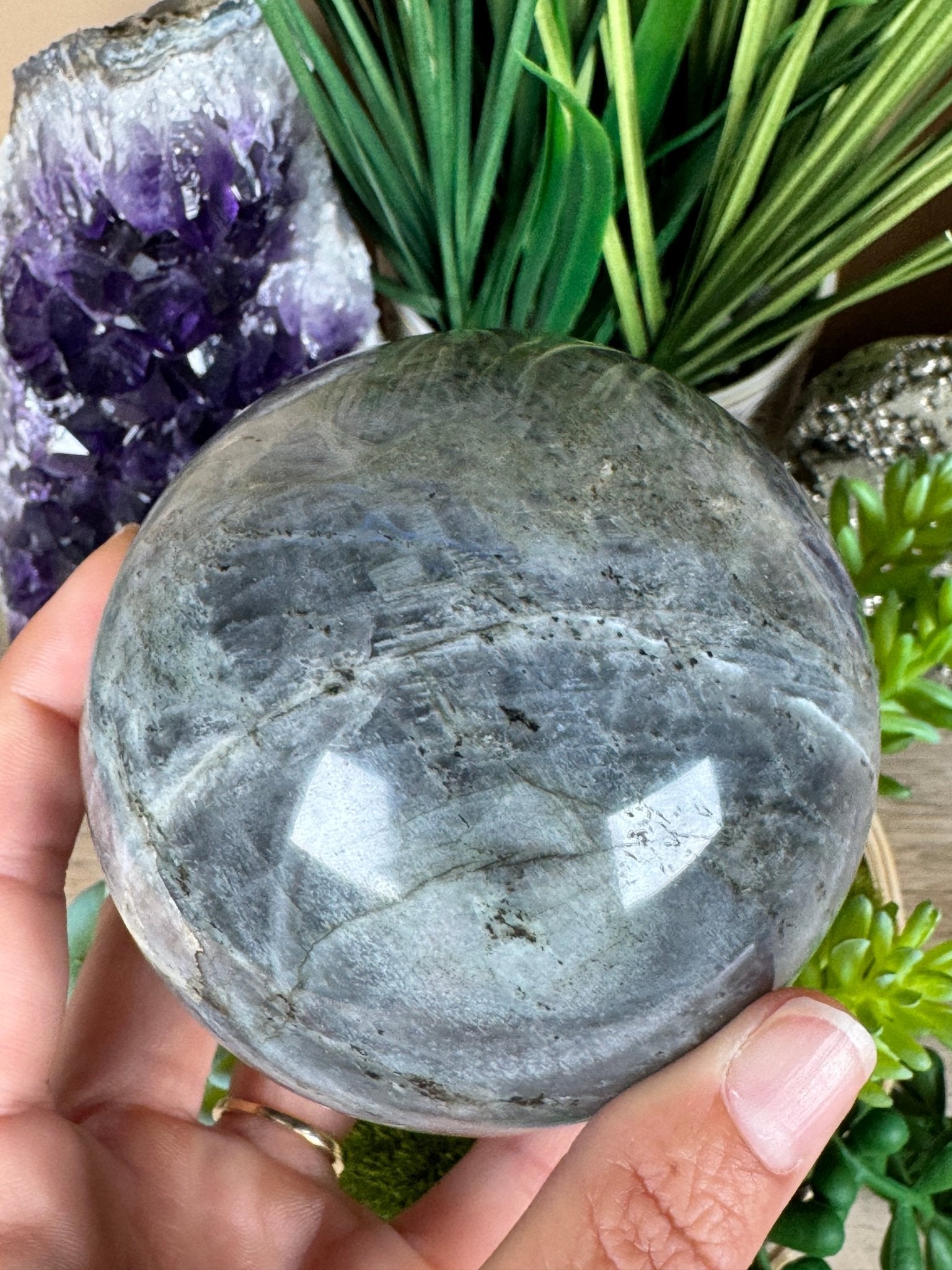Purple Labradorite Sphere 85mm/3.3in - Purple Door Alchemy