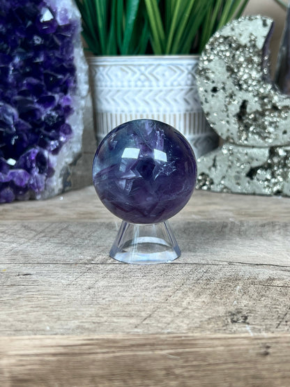 Rainbow Fluorite Sphere 46mm/1.8in - Purple Door Alchemy