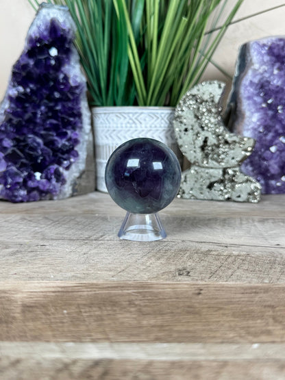 Rainbow Fluorite Sphere 49mm/1.92in - Purple Door Alchemy
