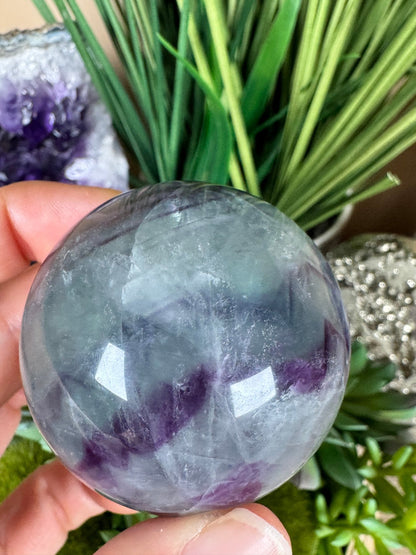 Rainbow Fluorite Sphere 49mm/1.92in - Purple Door Alchemy