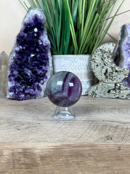 Rainbow Fluorite Sphere 50mm/ 2.06in - Purple Door Alchemy