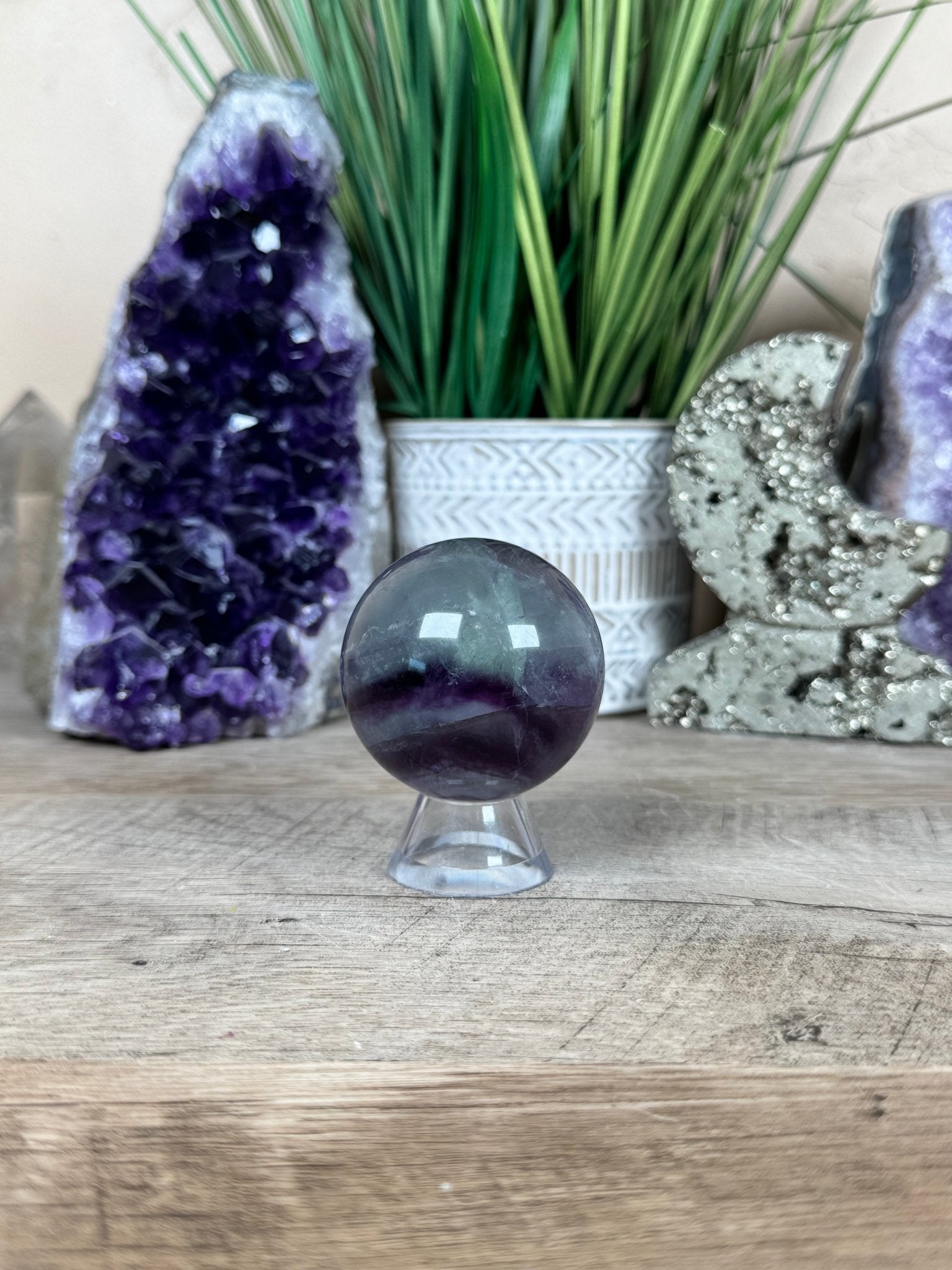 Rainbow Fluorite Sphere 50mm/ 2.06in - Purple Door Alchemy
