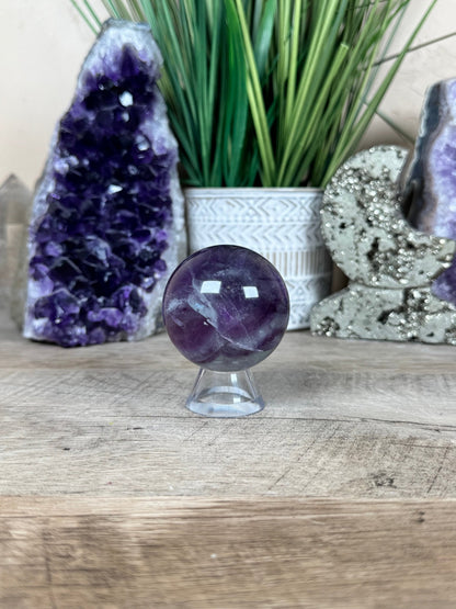 Rainbow Fluorite Sphere 50mm/ 2.06in - Purple Door Alchemy