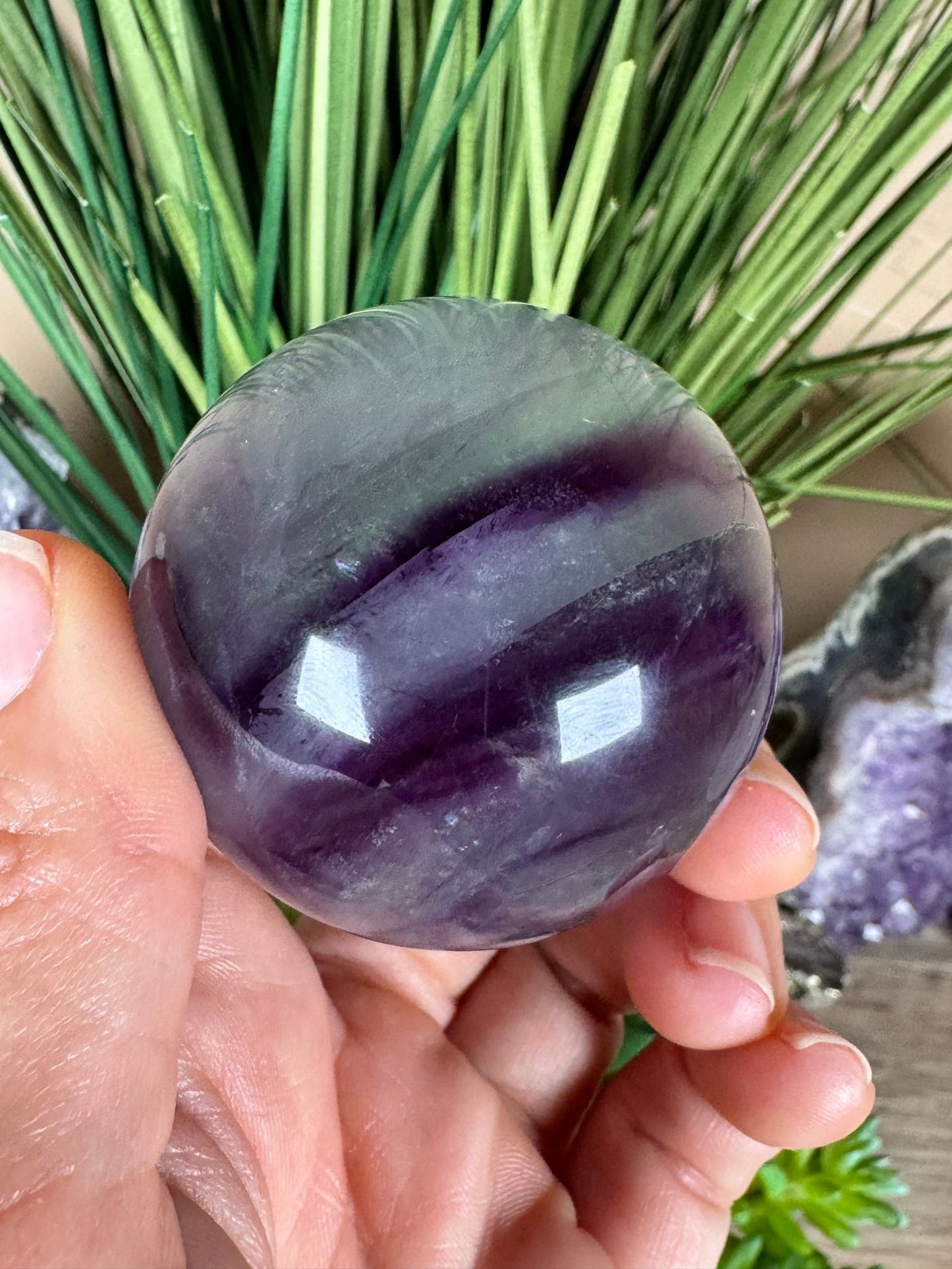 Rainbow Fluorite Sphere 50mm/ 2.06in - Purple Door Alchemy